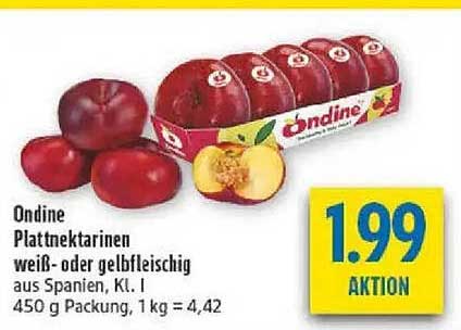 Ondine Plattnektarinen weiß- oder gelbfleischig