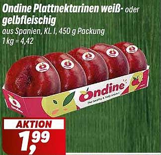 Ondine Plattnektarinen weiß- oder gelbfleischig