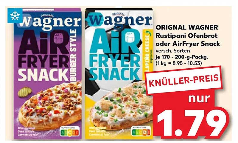 ORIGINAL WAGNER Rustipani Ofenbrot oder AirFryer Snack versch. Sorten je 170 - 200-g-Packg. (1 kg = 8.95 - 10.53)