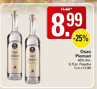 Ouzo Plomari 40% Vol. 0,7Ltr. Flasche