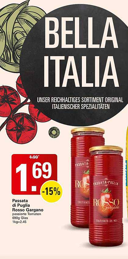 Passata di Puglia Rosso Gargano passierte Tomaten 690g Glas