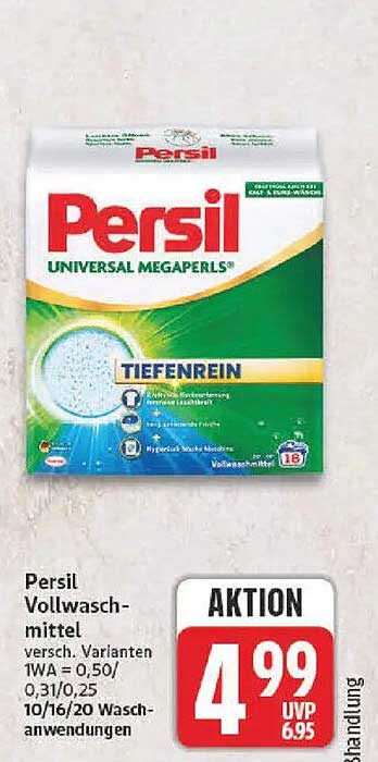 Persil Vollwaschmittel versch. Varianten 1WA = 0,50/0,31/0,25 10/16/20 Wasch-anwendungen