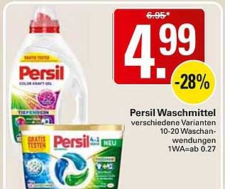 Persil Waschmittel verschiedene Varianten 10-20 Wasch-anwendungen 1WA=ab 0.27