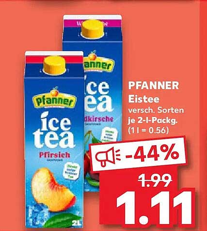 PFANNER Eistee versch. Sorten je 2-l-Packg. (1 l = 0.56)