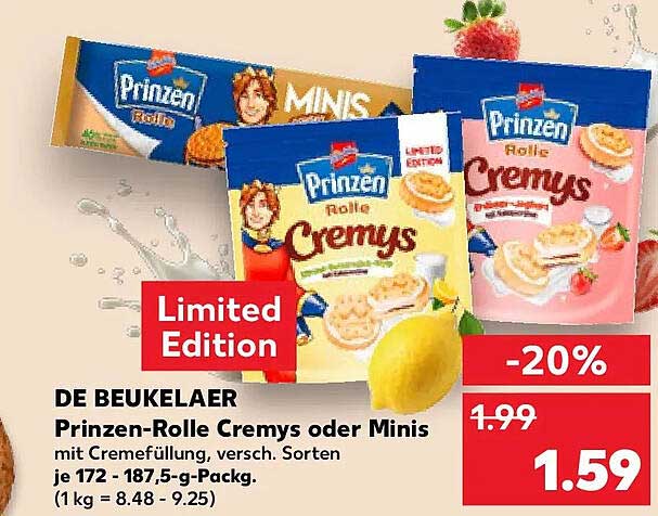 Prinz'en-Rolle Cremys oder Minis mit Cremefüllung, versch. Sorten je 172 - 187,5-g-Packg.