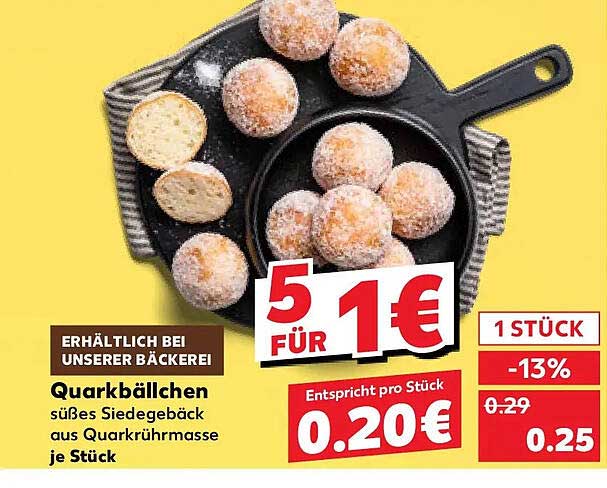 Quarkbällchen süßes Siedegebäck aus Quarkrührmasse je Stück