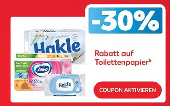 Rabatt auf Toilettenpapier