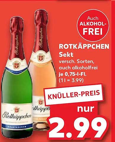 ROTKÄPPCHEN Sekt versch. Sorten, auch alkoholfrei je 0,75-l-Fl.