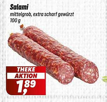 Salami mittelgrob, extra scharf gewürzt 100 g
