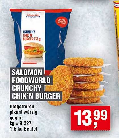 SALOMON FOODWORLD CRUNCHY CHIK'N BURGER