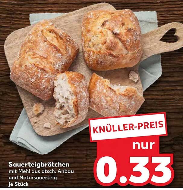Sauerteigbrötchen mit Mehl aus dtsch. Anbau und Natursauerteig je Stück