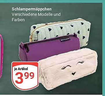 Schlampermäppchen Verschiedene Modelle und Farben