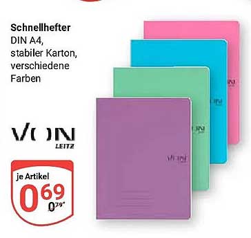 Schnellhefter DIN A4, stabiler Karton, verschiedene Farben