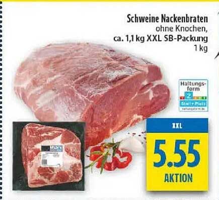 Schweine Nackenbraten ohne Knochen, ca. 1,1 kg XXL SB-Packung