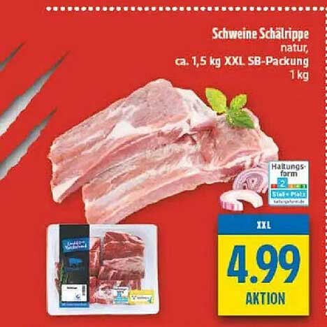 Schweine Schälrippe natur, ca. 1,5 kg XXL SB-Packung
