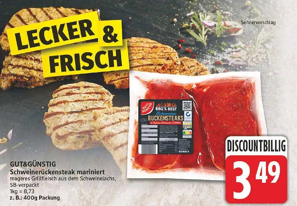 Schweinerückensteak mariniert