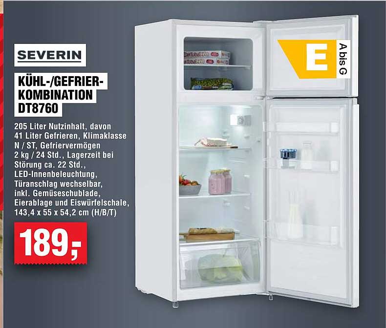 SEVERIN KÜHL-/GEFRIER-KOMBINATION DT8760