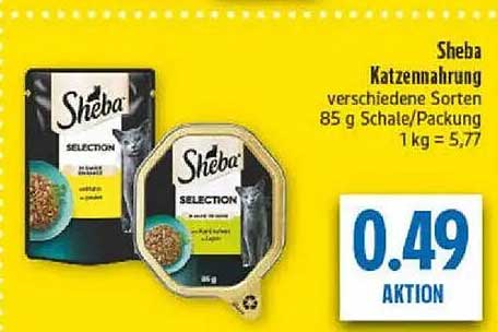 Sheba Katzenahrung verschiedene Sorten 85 g Schale/Packung 1 kg = 5,77