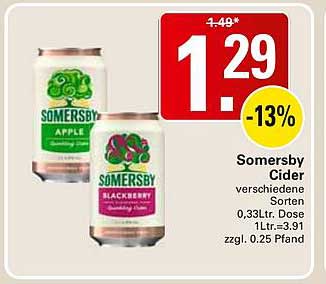 Somersby Cider verschiedene Sorten