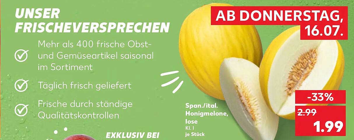 Span./ital. Honigmelone, lose Kl. I je Stück