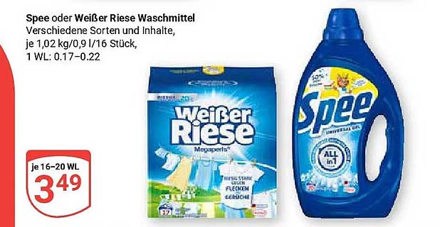 Spee oder Weißer Riese Waschmittel