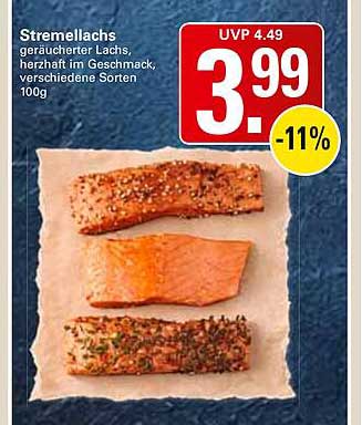 Stremellachs geräucherter Lachs, herzhaft im Geschmack, verschiedene Sorten 100g