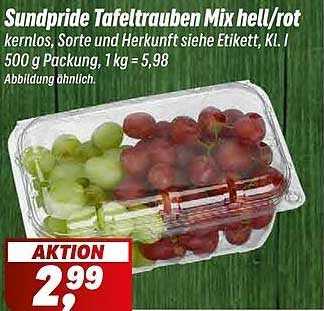 Sundpride Tafeltrauben Mix hell/rot