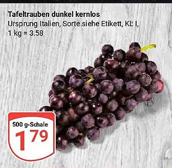 Tafeltrauben dunkel kernlos