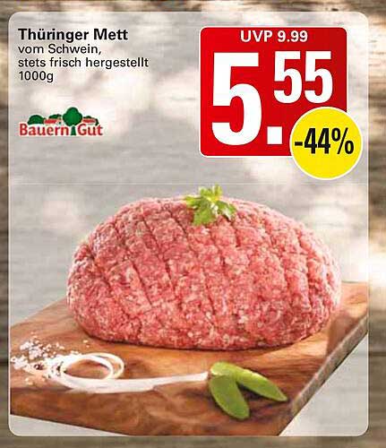 Thüringer Mett vom Schwein, stets frisch hergestellt 1000g