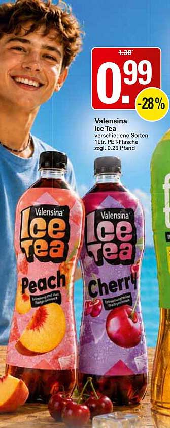 Valensina Ice Tea verschiedene Sorten 1Ltr. PET-Flasche zzgl. 0.25 Pfand