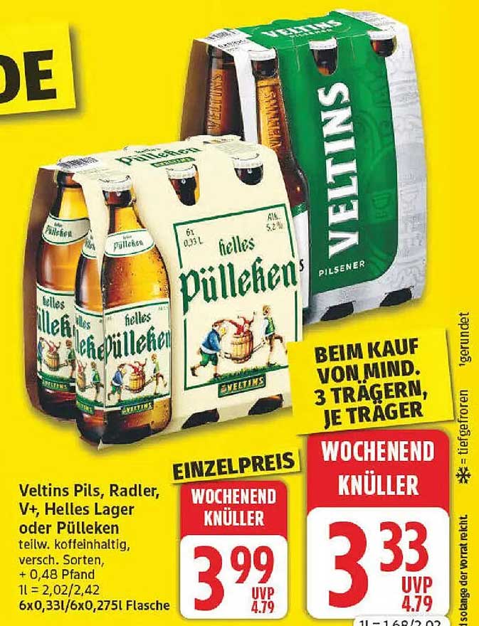 Veltins Pils, Radler, V+, Helles Lager oder Pülleken