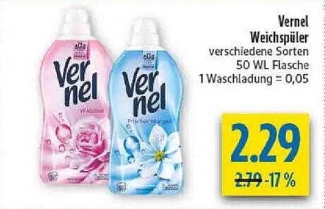 Vernel Weichspüler verschiedene Sorten 50 Wäschen
