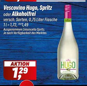 Vescovino Hugo, Spritz oder Alkoholfrei