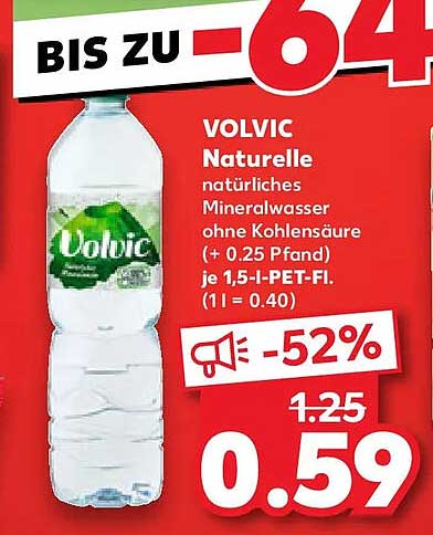 VOLVIC Naturelle natürliches Mineralwasser ohne Kohlensäure (+ 0.25 Pfand) je 1.5-l-PET-Fl. (1 l = 0.40)