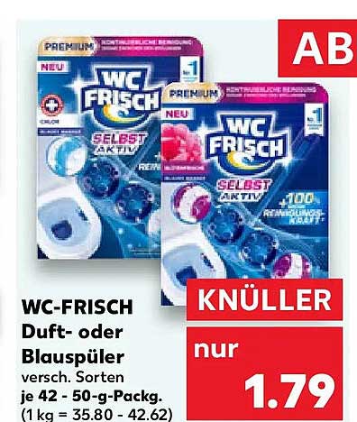 WC-FRISCH Duft- oder Blauspüler versch. Sorten je 42 - 50-g-Packg. (1 kg = 35.80 - 42.62)