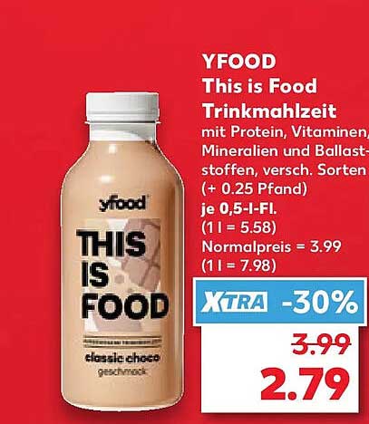 YFOOD This is Food Trinkmahlzeit classic choco geschmack