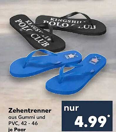 Zehentrenner aus Gummi und PVC, 42 - 46 je Paar