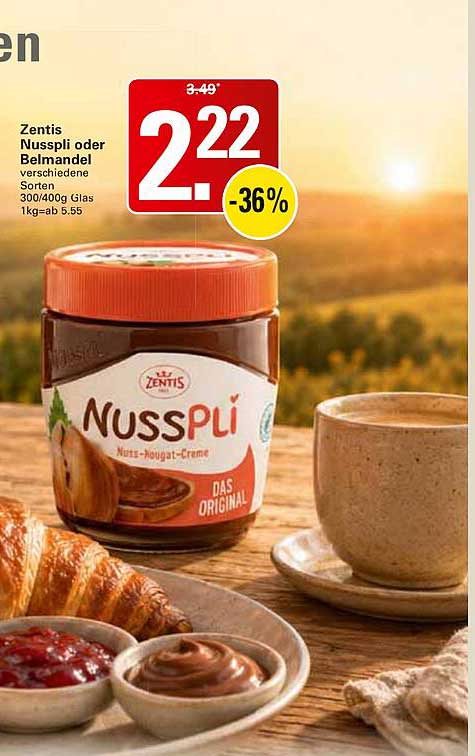 Zenitis Nusspli oder Belmandel verschiedene Sorten 300/400g Glas 1kg=ab 5.55