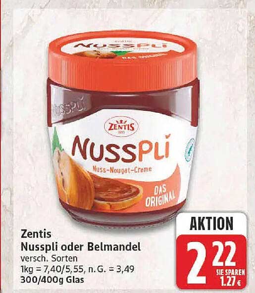 Zentis Nusspli oder Belmandel