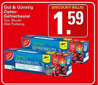 Ziptec-Gefrierbeutel 1Ltr. Beutel 20er Packung