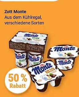 Zott Monte Aus dem Kühlregal, verschiedene Sorten