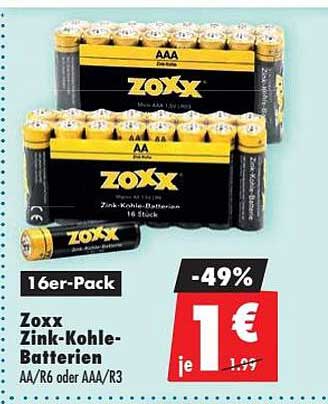 Zoxx Zink-Kohle-Batterien