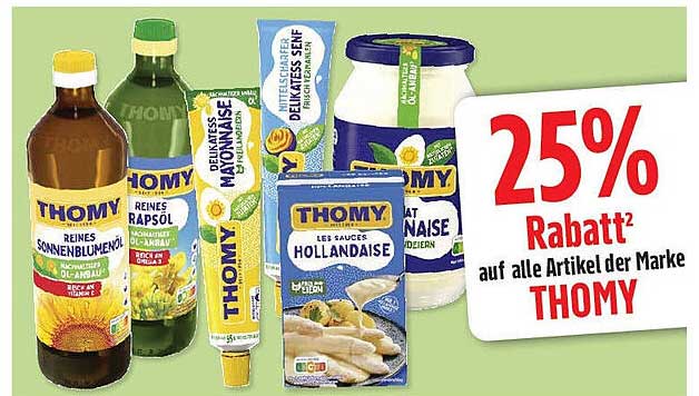 25% Rabatt auf alle Artikel der Marke THOMY