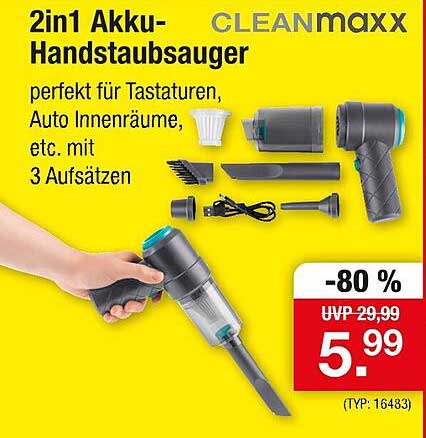 2in1 Akku-Handstaubsauger