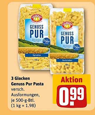 3 Glocken Genuss Pur Pasta 500 g – Nur 0,99 €!