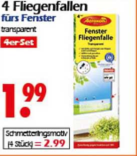 4 Fliegenfallen fürs Fenster - Transparent - 4er-Set