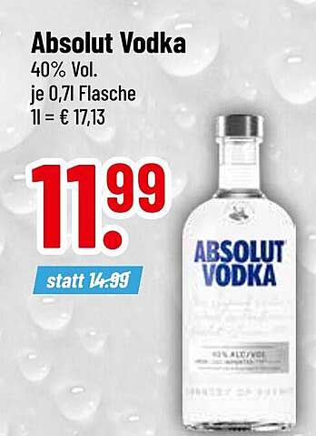 Absolut Vodka 0,7L - Jetzt zum Aktionspreis!