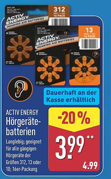ACTIV ENERGY Hörgerätebatterien 16er-Packung