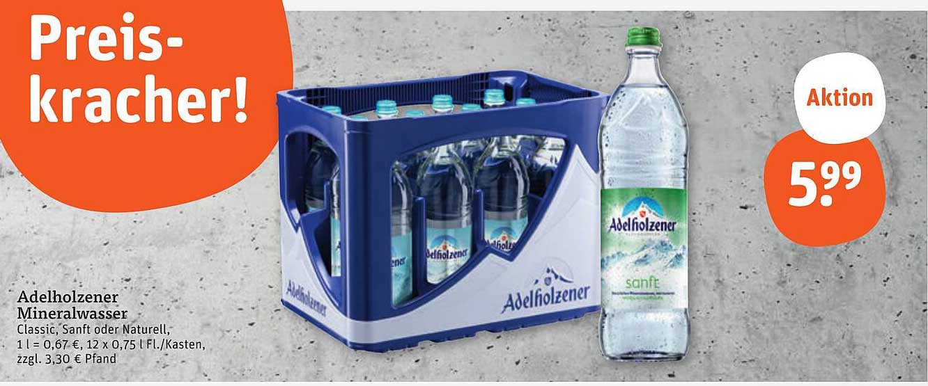 Adelholzener Mineralwasser - Classic, Sanft oder Natur