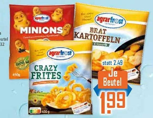 agrarfrost Minions, Crazy Frites, Bratkartoffeln 450g